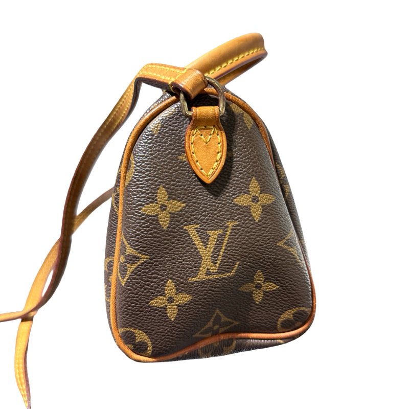 Used LOUIS VUITTON Monogram Speedy Nano Cross Body Bag Brown GHW-8