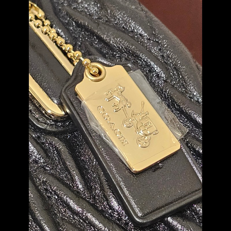 Coach Madison 黑色抓皺皮革手

提/肩背兩用包（型號 F49723）-4