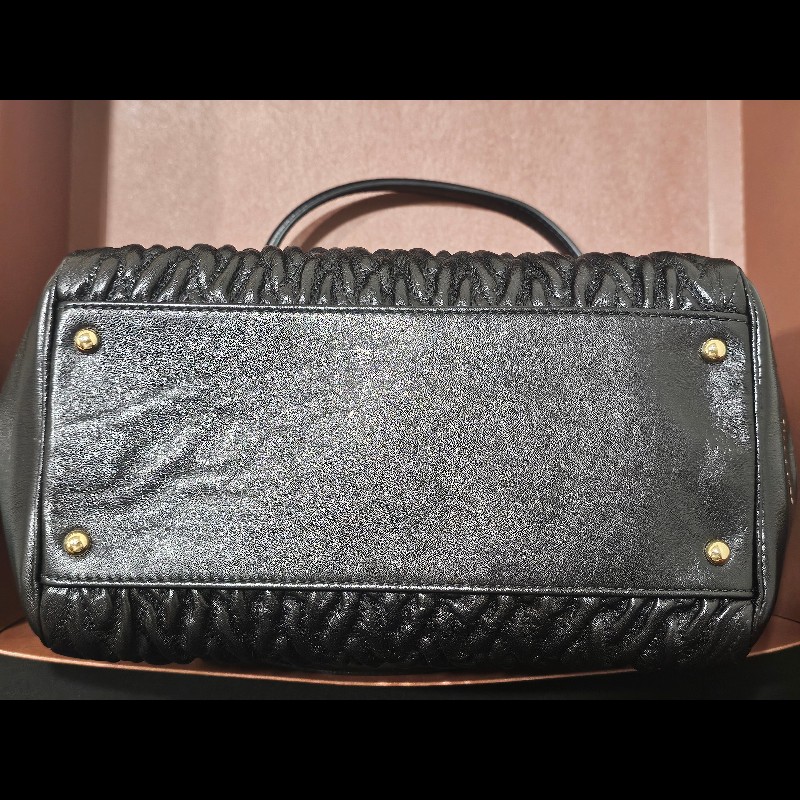 Coach Madison 黑色抓皺皮革手

提/肩背兩用包（型號 F49723）-7