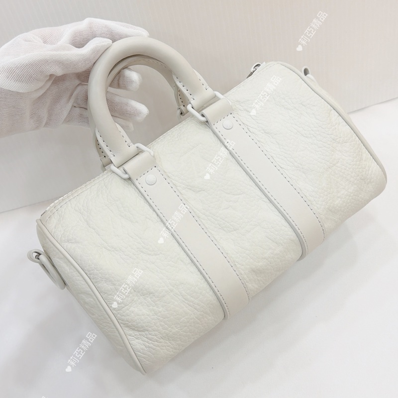 莉亞精品♡ LV keepall 25白 二手美包-3