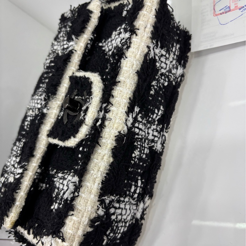 CHANEL/香奈兒 CF限量款 大mini 斜紋軟呢千鳥格毛呢cf 30開 尺寸：21*6.5*12cm 配件：小票 身份卡-4
