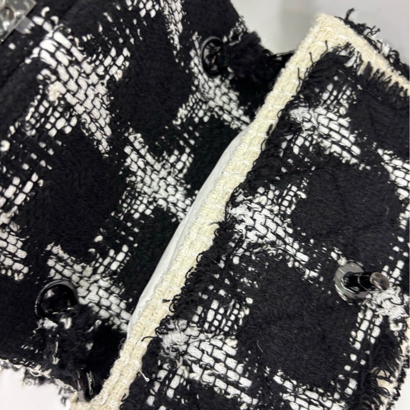 CHANEL/香奈兒 CF限量款 大mini 斜紋軟呢千鳥格毛呢cf 30開 尺寸：21*6.5*12cm 配件：小票 身份卡-5