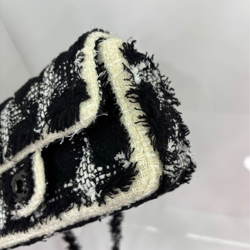 CHANEL/香奈兒 CF限量款 大mini 斜紋軟呢千鳥格毛呢cf 30開 尺寸：21*6.5*12cm 配件：小票 身份卡-7