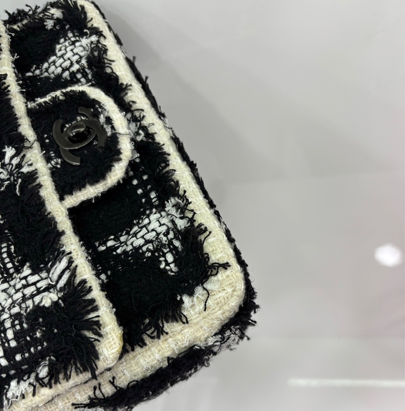 CHANEL/香奈兒 CF限量款 大mini 斜紋軟呢千鳥格毛呢cf 30開 尺寸：21*6.5*12cm 配件：小票 身份卡-8