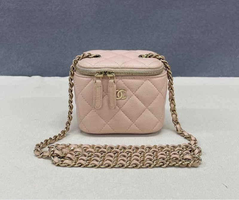 【91新 ✨ 全網最低價！】Chanel香奈兒 櫻花粉 金扣 小盒子 荔枝牛皮 （下單前先詢問庫存❗️）-1