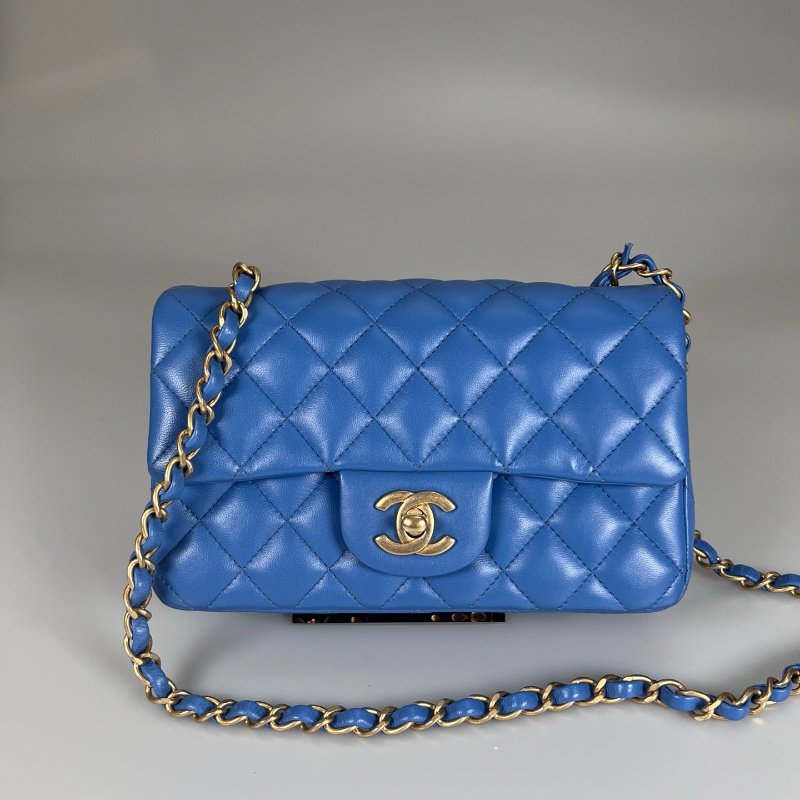 CHANEL CF20羊皮藍 A69900/27開-0