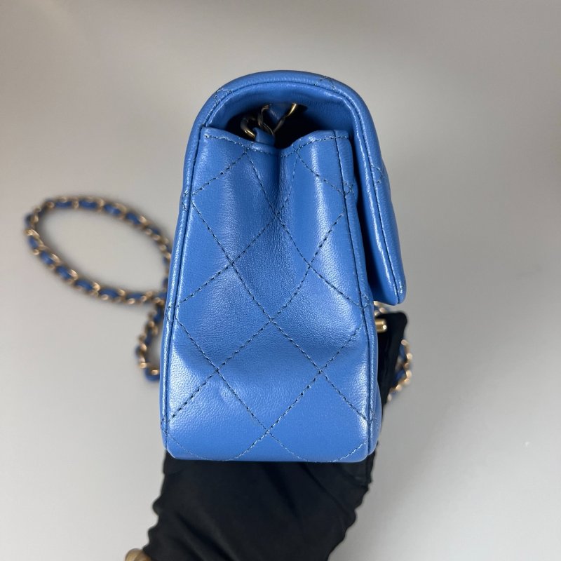 CHANEL CF20羊皮藍 A69900/27開-3