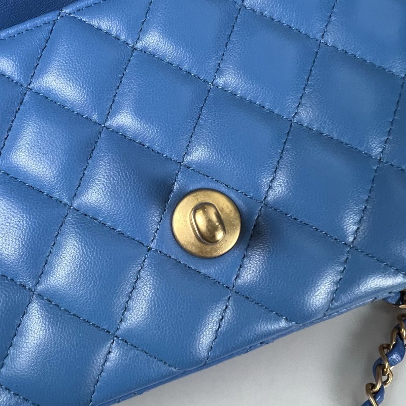 CHANEL CF20羊皮藍 A69900/27開-8