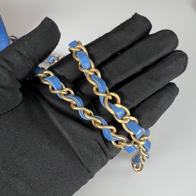 CHANEL CF20羊皮藍 A69900/27開-9