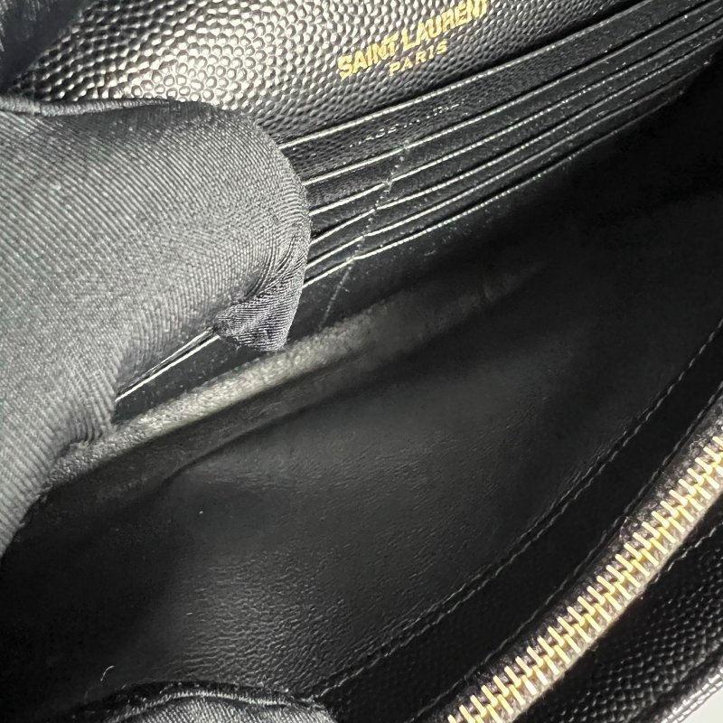 YSL 377828 黑魚子醬WOC 金鍊包 22CM-6