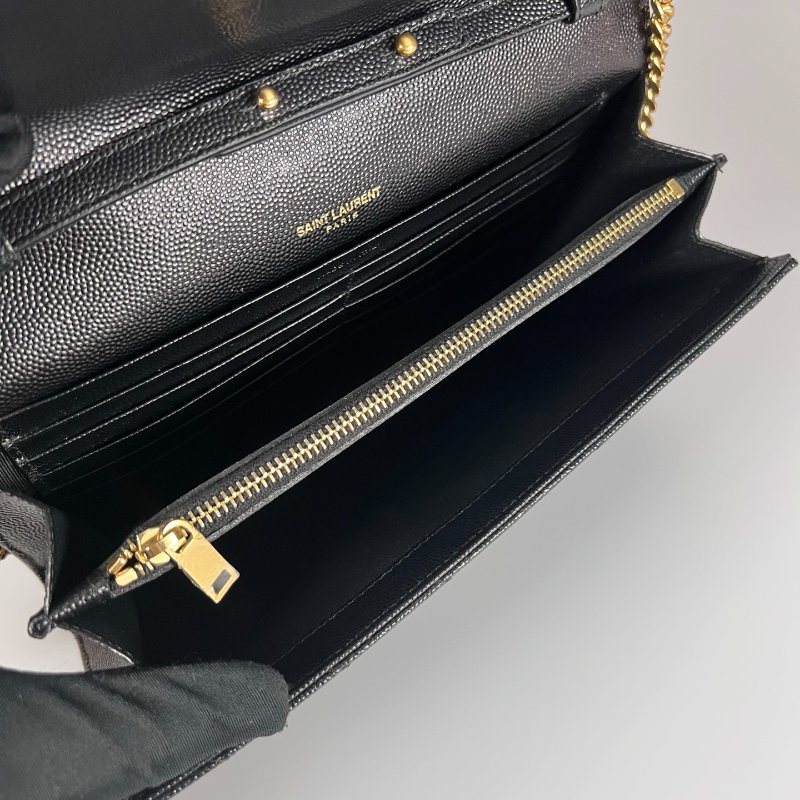 YSL 377828 黑魚子醬WOC 金鍊包 22CM-7