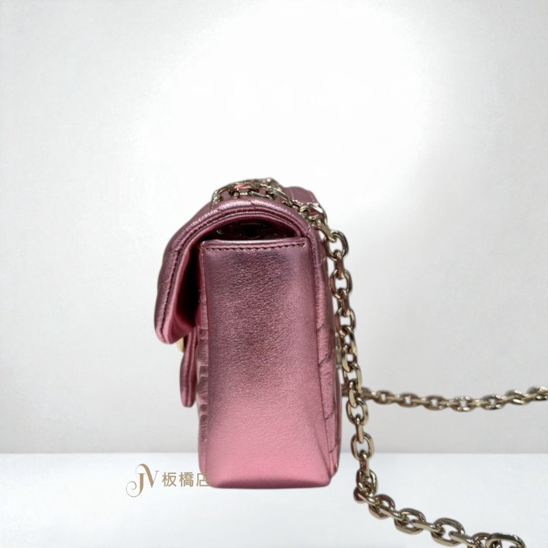 JY0330-GUCCI 金絲亮粉色淡金釦GG Marmont系列小號下蓋肩背包 837280-1