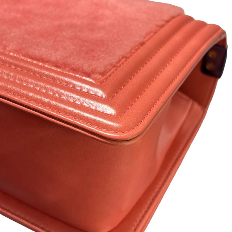 Used CHANEL Small Boy Chain Shoulder Bag Pink GHW-3