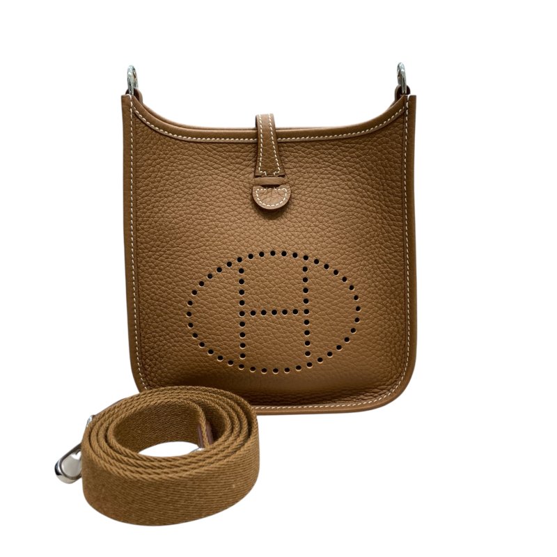 HERMÈS 愛馬仕 K刻 EVELYNE 16 AMAZONE  肩背包 牛皮 金棕色 銀釦-0