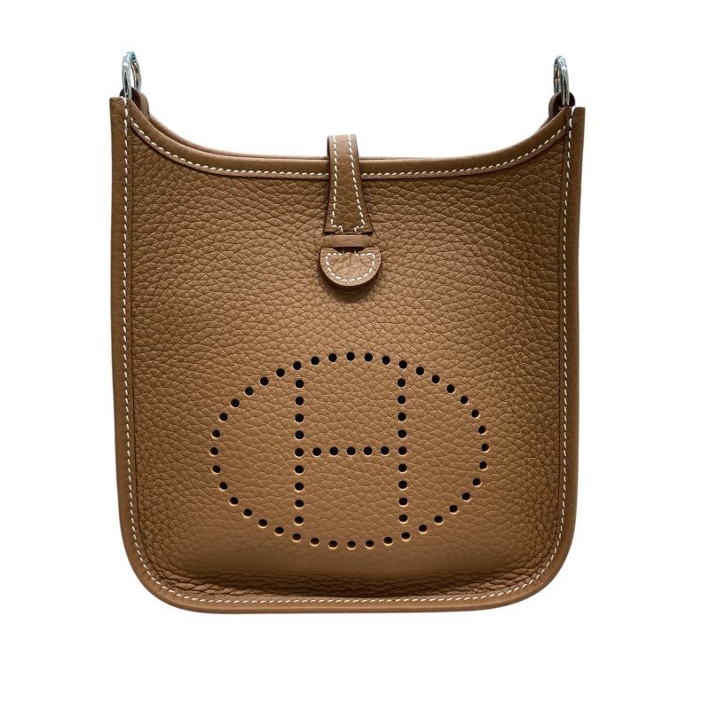 HERMÈS 愛馬仕 K刻 EVELYNE 16 AMAZONE  肩背包 牛皮 金棕色 銀釦-1