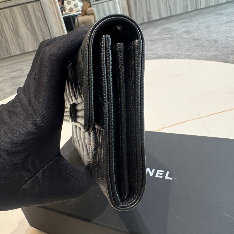 *SHIHNA名牌精品* CHANEL Boy 經典荔枝紋牛皮銀釦長夾 保卡款-4