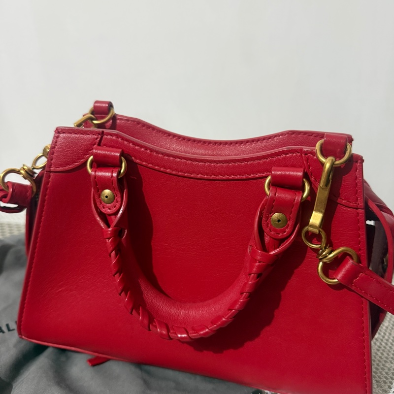 巴黎世家 balenciaga neo classic 迷你 機車包 紅色-1