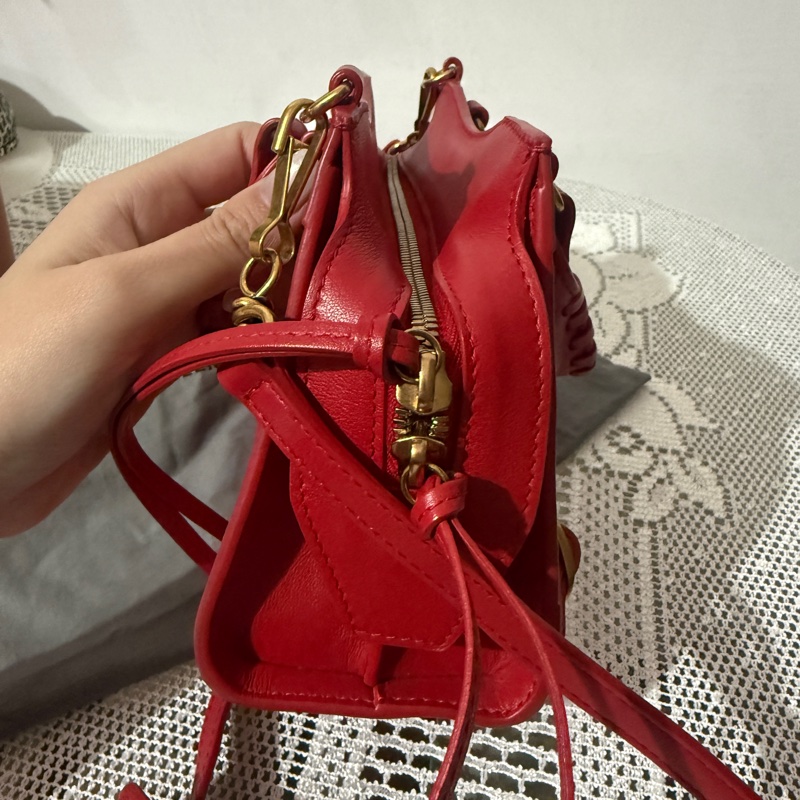 巴黎世家 balenciaga neo classic 迷你 機車包 紅色-2