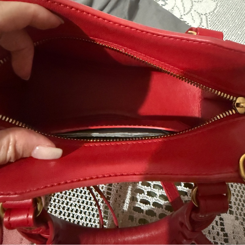 巴黎世家 balenciaga neo classic 迷你 機車包 紅色-9