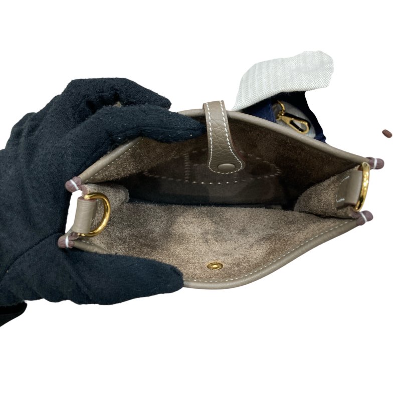 HERMÈS 愛馬仕 W刻 EVELYNE 16 AMAZONE MINI 肩背包 牛皮 大象灰 金釦-11