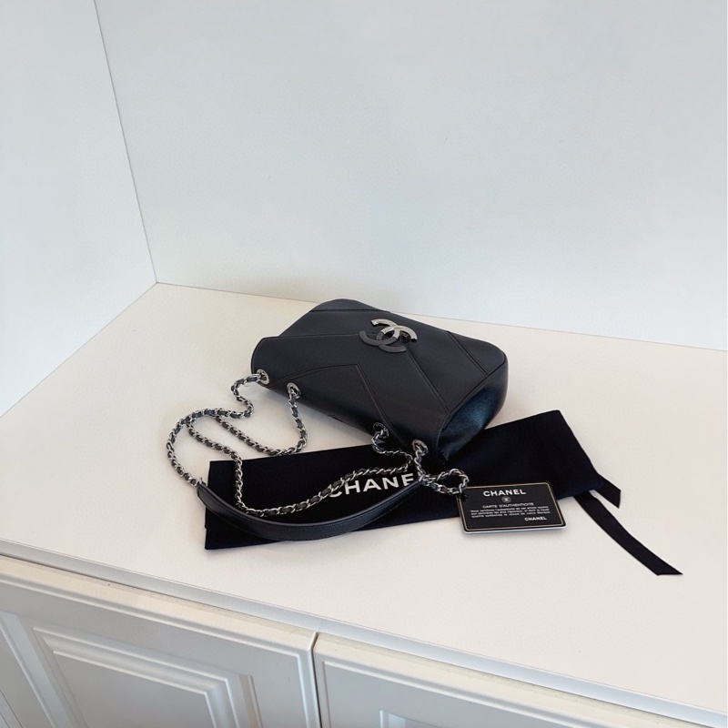 ✨Chanel 黑銀荔枝皮古巴 extra CF 黃金中號 包型立挺 有保卡🖤-10
