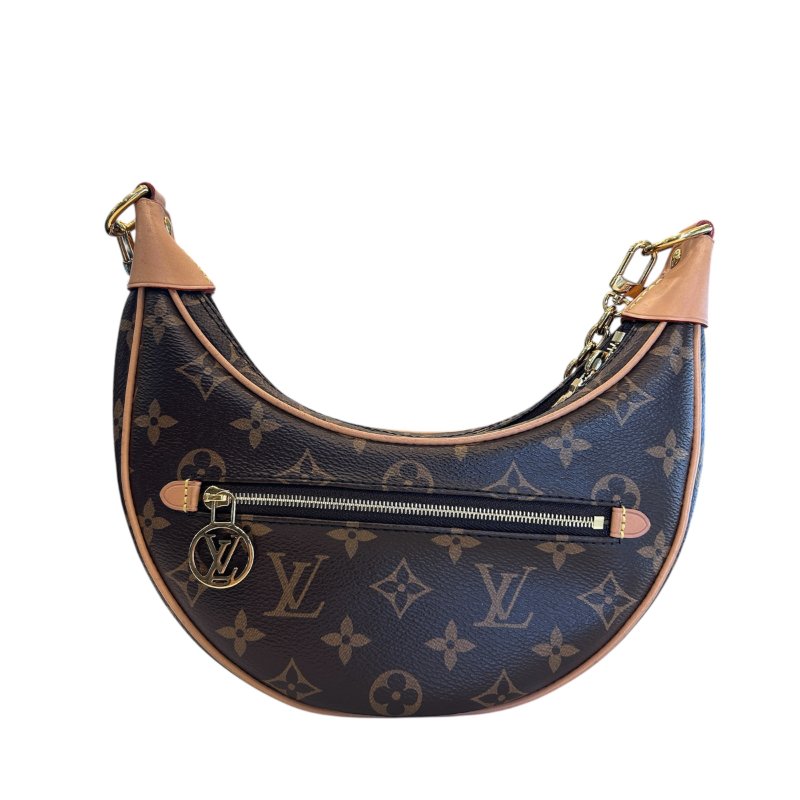 LV字紋月亮斜背包-1