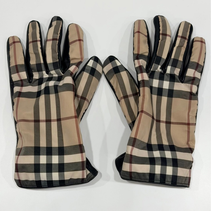 BURBERRY 倫敦 小羊皮經典格紋手套-1