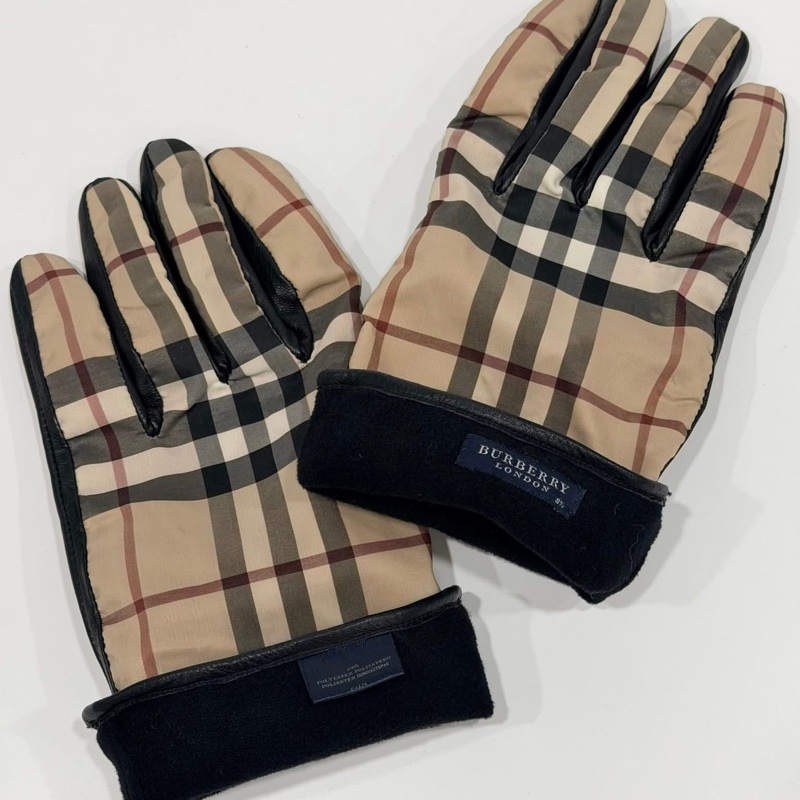 BURBERRY 倫敦 小羊皮經典格紋手套-4