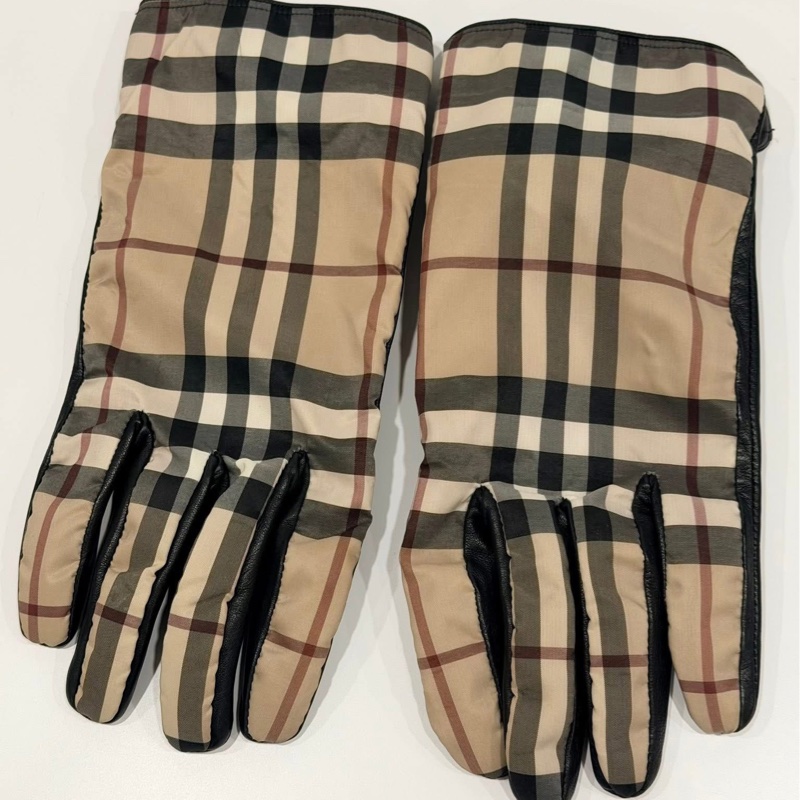 BURBERRY 倫敦 小羊皮經典格紋手套-5