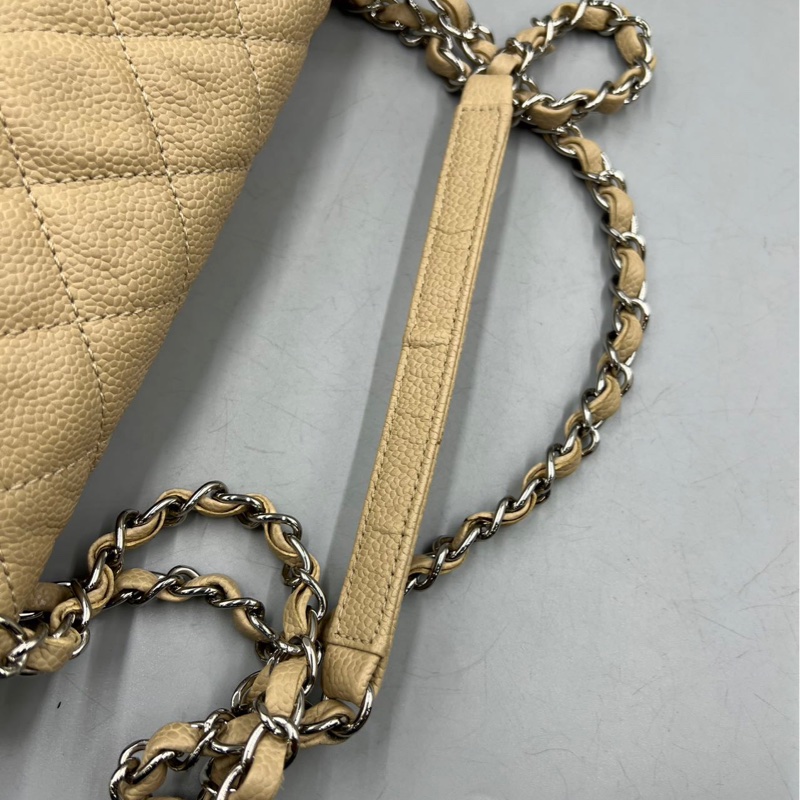 【92新 ✨ 全網最低價！】Chanel 香奈兒 奶茶色銀扣 CF鏈條 荔枝牛皮 18開（下單前先詢問庫存❗️）-18