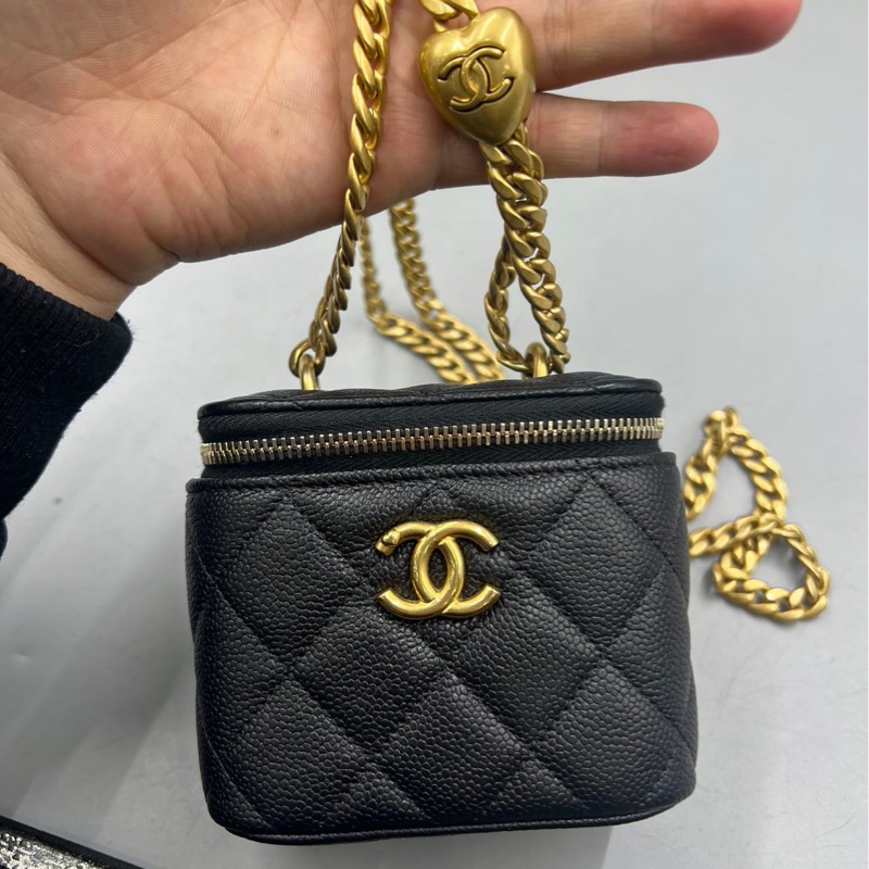【97新 ✨ 全網最低價！】Chanel香奈兒 黑金 愛心扣 荔枝牛皮 晶片新款（下單前先詢問庫存❗️）-3