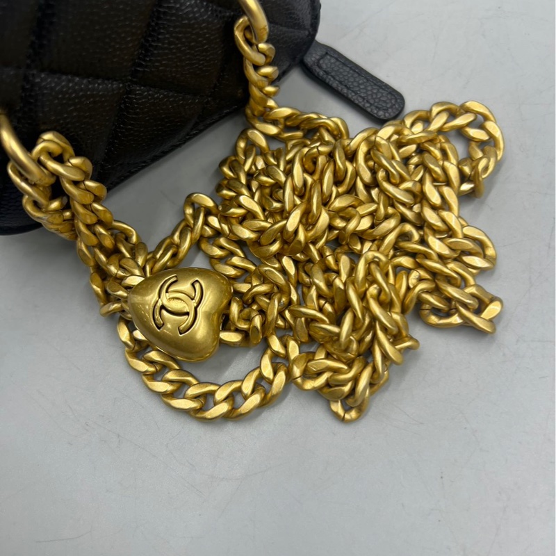 【97新 ✨ 全網最低價！】Chanel香奈兒 黑金 愛心扣 荔枝牛皮 晶片新款（下單前先詢問庫存❗️）-15