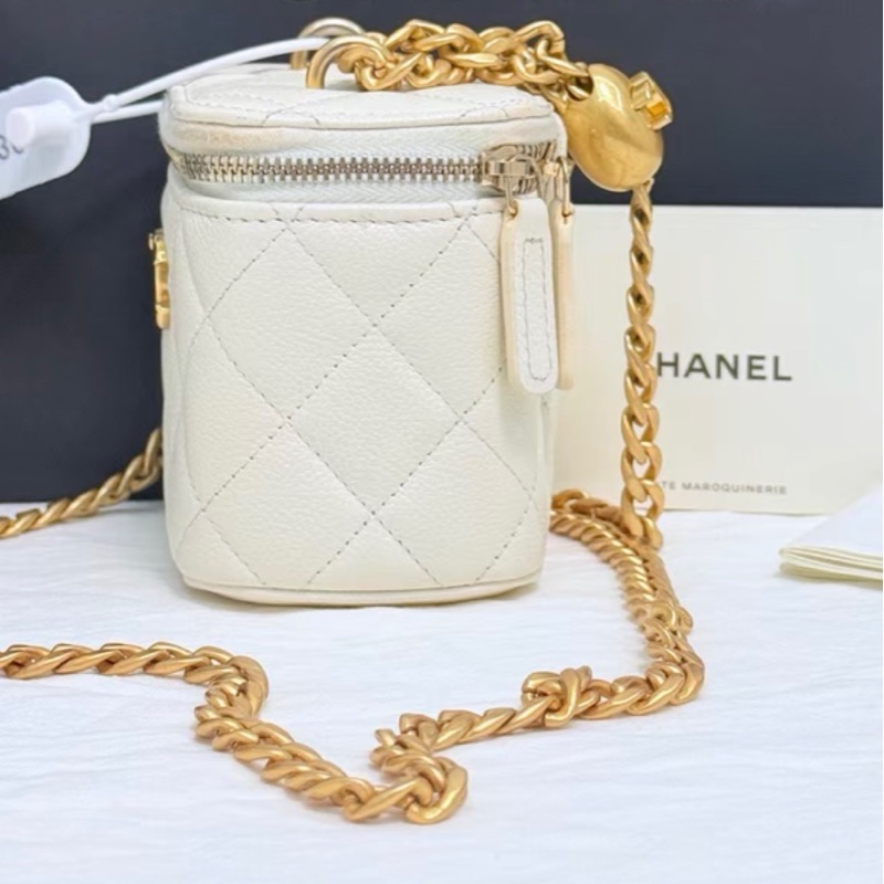 【97新 ✨ 全網最低價！】Chanel香奈兒 白金色 愛心扣 荔枝牛皮 晶片新款（下單前先詢問庫存❗️）-3