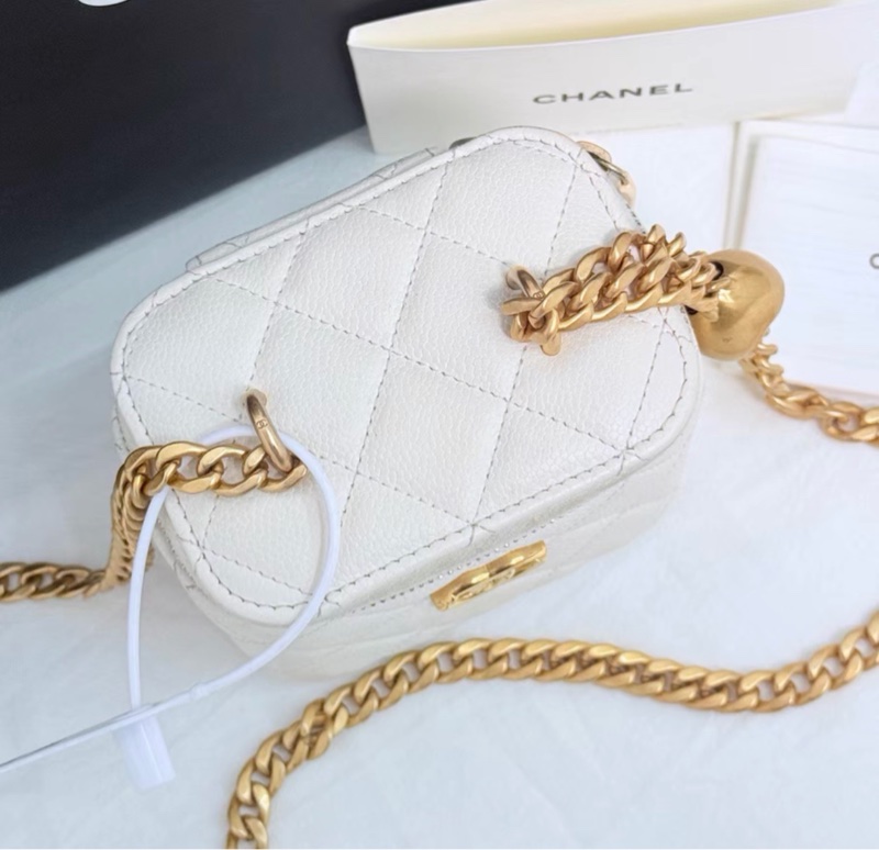 【97新 ✨ 全網最低價！】Chanel香奈兒 白金色 愛心扣 荔枝牛皮 晶片新款（下單前先詢問庫存❗️）-5