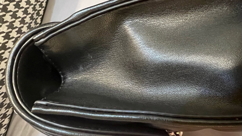 ［二手］MICHAEL KORS SERENA 菱格紋翻蓋鍊帶肩背/斜背二用包-銀釦黑/中-11