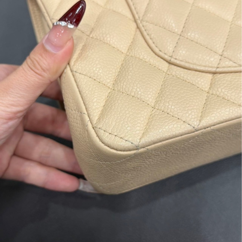 【98新 ✨ 全網最低價！】Chanel香奈兒 CF 奶茶 金扣 牛皮荔枝皮 （下單前先詢問庫存❗️）-10