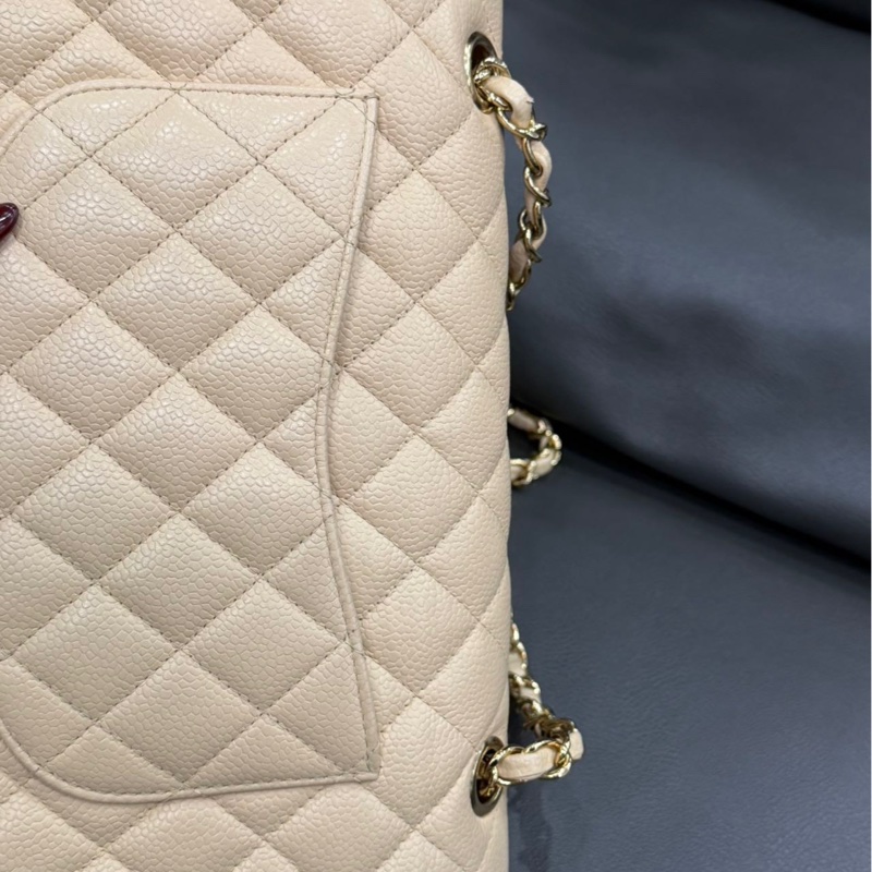 【98新 ✨ 全網最低價！】Chanel香奈兒 CF 奶茶 金扣 牛皮荔枝皮 （下單前先詢問庫存❗️）-11