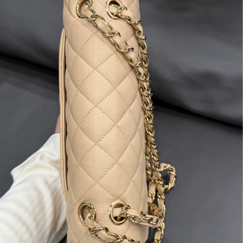 【98新 ✨ 全網最低價！】Chanel香奈兒 CF 奶茶 金扣 牛皮荔枝皮 （下單前先詢問庫存❗️）-13