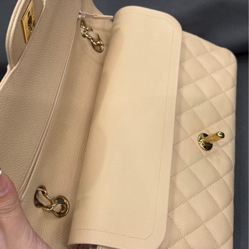【98新 ✨ 全網最低價！】Chanel香奈兒 CF 奶茶 金扣 牛皮荔枝皮 （下單前先詢問庫存❗️）-15