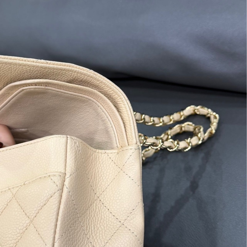 【98新 ✨ 全網最低價！】Chanel香奈兒 CF 奶茶 金扣 牛皮荔枝皮 （下單前先詢問庫存❗️）-19