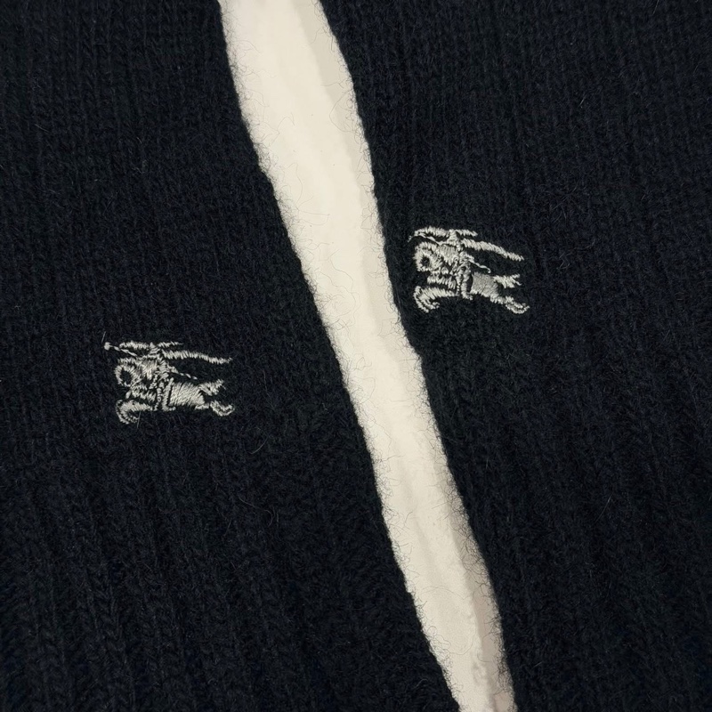 BURBERRY 倫敦 二用反褶戰馬刺繡羊毛手套 黑色-4