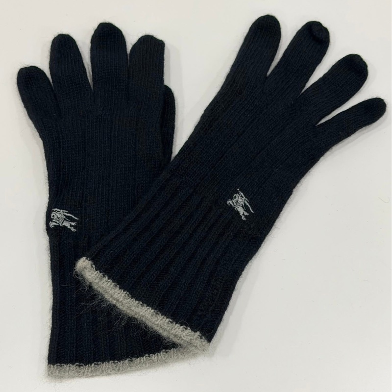 BURBERRY 倫敦 二用反褶戰馬刺繡羊毛手套 黑色-8