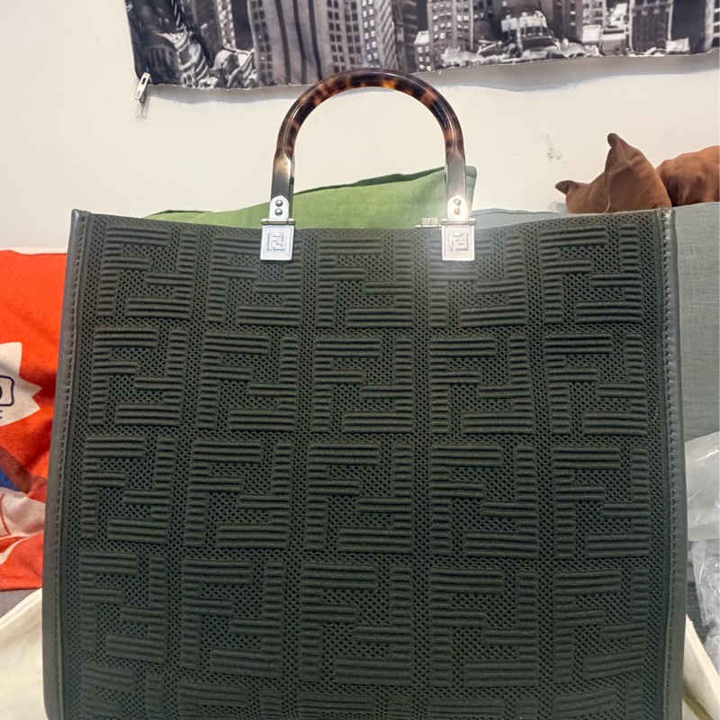 Fendi Sunshine Medium 玳瑁手把 手提肩背2用托特包-8