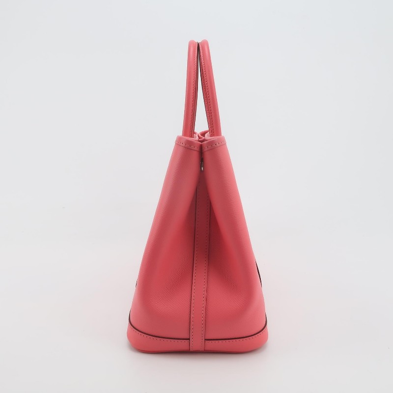 Hermes Garden Party花園包30按扣手提包Epsom牛皮銀扣U5唇膏粉A刻-1