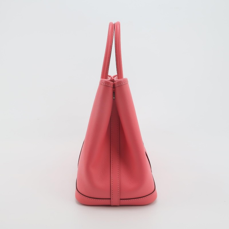 Hermes Garden Party花園包30按扣手提包Epsom牛皮銀扣U5唇膏粉A刻-2