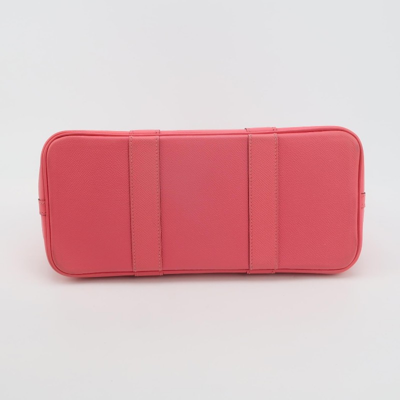 Hermes Garden Party花園包30按扣手提包Epsom牛皮銀扣U5唇膏粉A刻-4