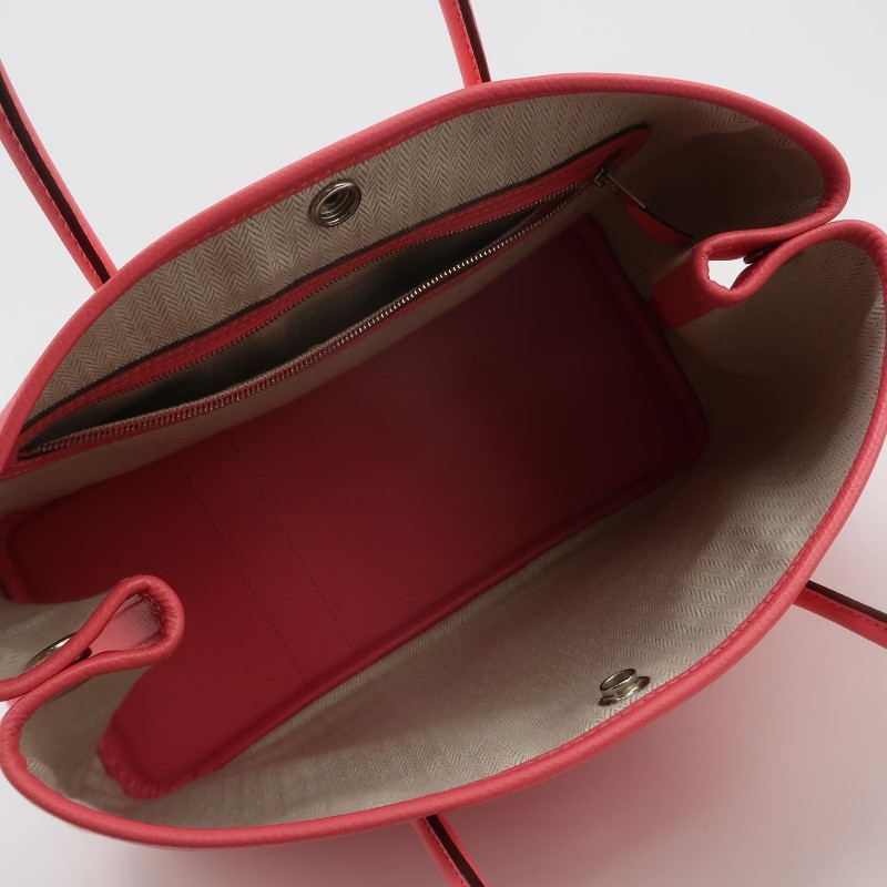 Hermes Garden Party花園包30按扣手提包Epsom牛皮銀扣U5唇膏粉A刻-5