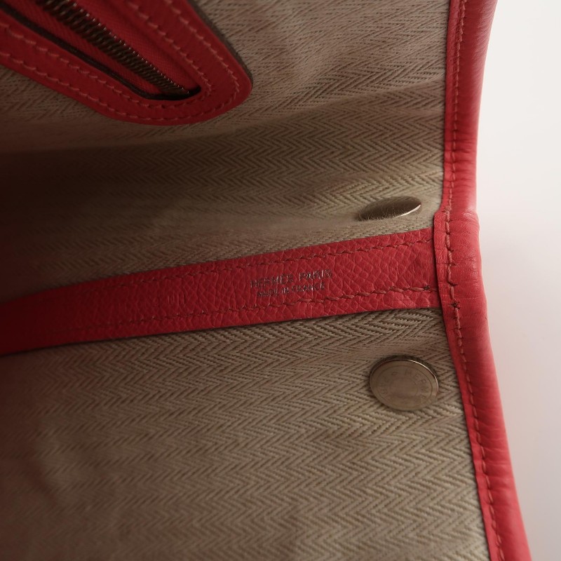 Hermes Garden Party花園包30按扣手提包Epsom牛皮銀扣U5唇膏粉A刻-6