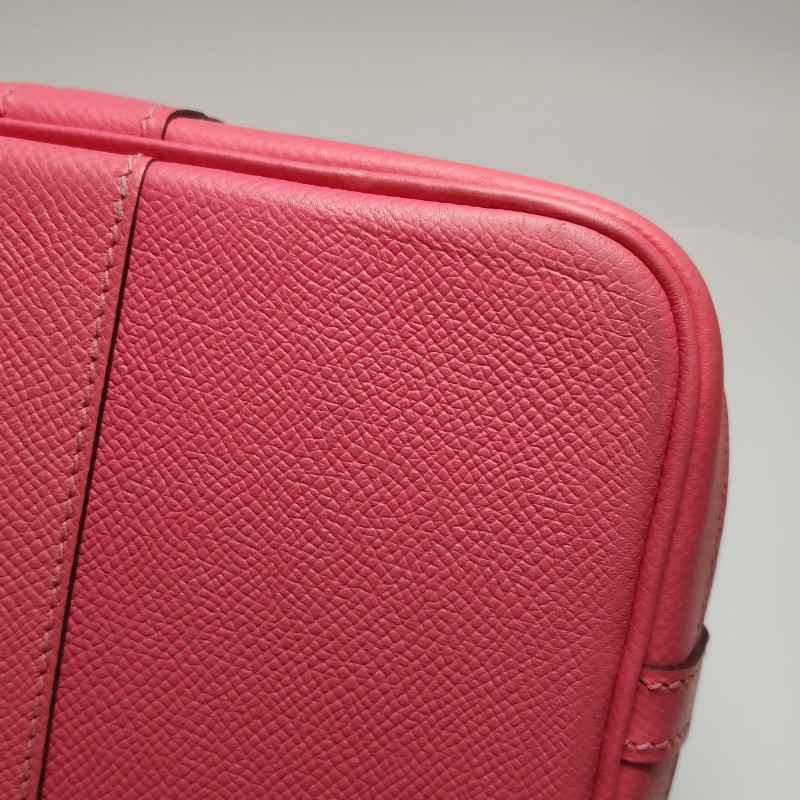 Hermes Garden Party花園包30按扣手提包Epsom牛皮銀扣U5唇膏粉A刻-11