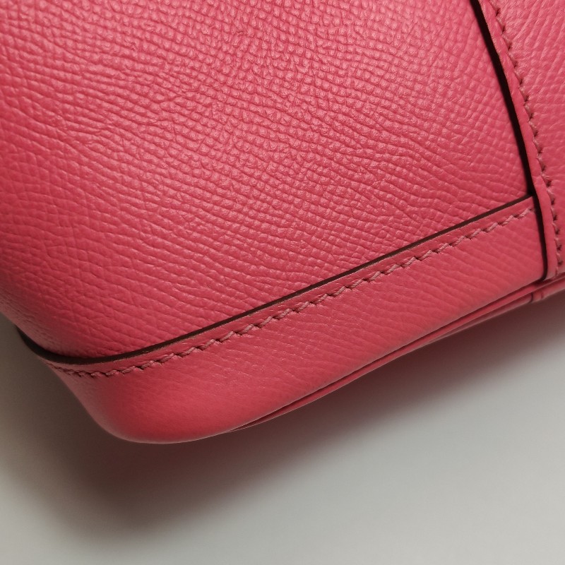 Hermes Garden Party花園包30按扣手提包Epsom牛皮銀扣U5唇膏粉A刻-13